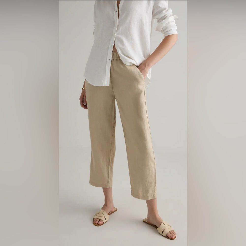 Quince Beige Wide Leg Pants